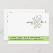 チェリーエレガントグレイをスクロールする日付を保存 案内ポストカード (正面/裏面)