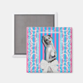 チェリーオーレイトアユショップレトロピンナップガールヴィンテージ マグネット (正面/裏面)