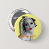 チェリーオーレイトレトロピンナップガールヴィンテージバッジ 缶バッジ (正面&裏面)