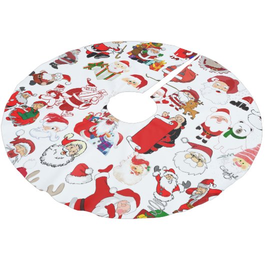 チェリーカラフルサンタクロースのクリスマスのファンキー気分 ブラッシュドポリエステルツリースカート (アングル)