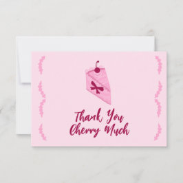 チェリーケーキ ピンクフリル ブライダルシャワー サンキューカード