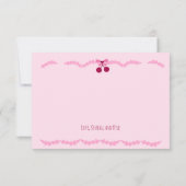 チェリーケーキ ピンクフリル ブライダルシャワー サンキューカード (裏面)