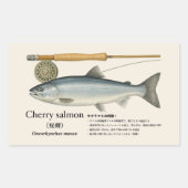 チェリーサーモン (Oncorhynchus maso – 日本 長方形シール (正面)