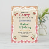 チェリーシャワーの誕生日パーティー招待状 招待状 (スタンド正面)