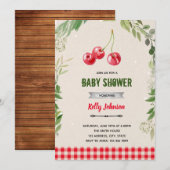 チェリーシャワー誕生日招待状 招待状 (正面/裏面)