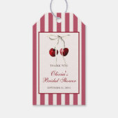 チェリーストライプのサンキュー ギフトタグ (正面)