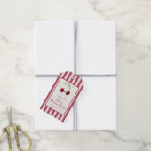 チェリーストライプドサンキュー ギフトタグ (より糸付き)