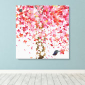 チェリーツリーバードのキャンバス キャンバスプリント (インサイチュ (ウッドフロア))