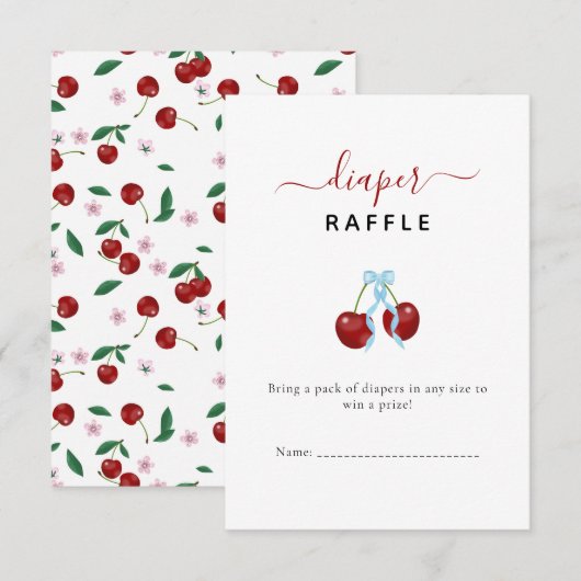 チェリーディーパーラッフルベイビーシャワーブルーボーイ (正面/裏面)