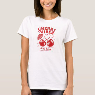 チェリーバイブス レトログラフィックTシャツ Tシャツ