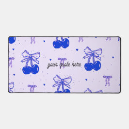 チェリーパターンデスクマット オーダーメイド名入れ デスクマット