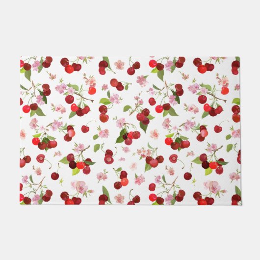 チェリーパターン1 ドアマット (正面)