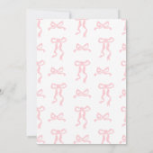 チェリーピンクのクートコケッタベイビーシャワー 招待状 (裏面)