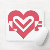 チェリーピンクのラブ マウスパッド (マウス)
