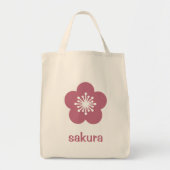 チェリーピンクの桜の花のシルエット トートバッグ (正面)