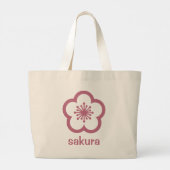 チェリーピンクの桜の花 ラージトートバッグ (裏面)