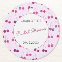 チェリーピンクの水彩画 ブライダルシャワー オーダーメイド