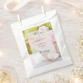 チェリーフラップピンクの花結婚編集可能 フェイバーバッグ (クリップ留めされた状態)