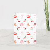 チェリーフルーツファーストバースデーパーティーフォールドカード 招待状 (裏面)