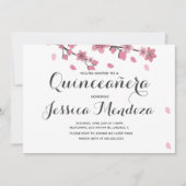 チェリーフローラルツリー キンチェアセラ 15歳の誕生日招待状 招待状 (正面)