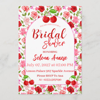 チェリーブライダルシャワーの招待状カード 招待状