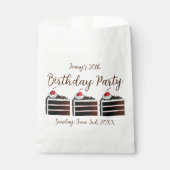 チェリーブラックフォレストケーキスライス誕生日パーティー料理 フェイバーバッグ (正面)