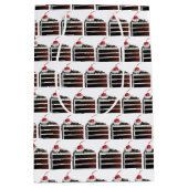 チェリーブラックフォレストケーキスライス誕生日パーティー料理 ミディアムペーパーバッグ (正面)