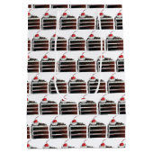 チェリーブラックフォレストケーキスライス誕生日パーティー料理 ミディアムペーパーバッグ (裏面)