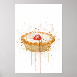 チェリーベイクウェル ケーキ ウォール アート プリント