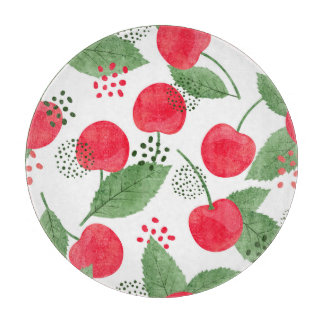 チェリーベリーズ ヴィンテージ, 水彩シームレスパターン カッティングボード