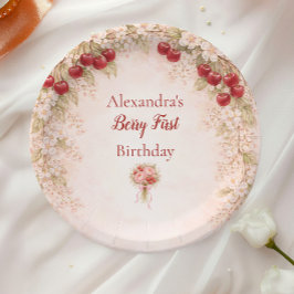 チェリーボタニカルパーティー1歳の誕生日 ペーパープレート