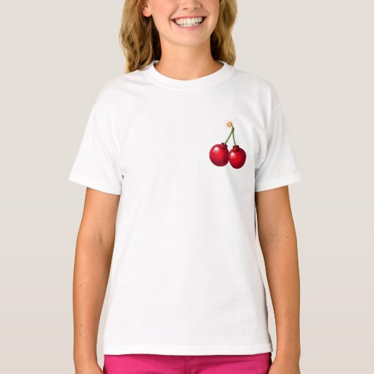 チェリーボムの導火線デザイン キッズ Tシャツ (正面)