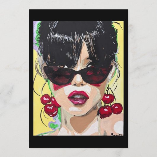 「チェリーボムシェル」絵画のスモールサイズプリント 招待状 (正面)