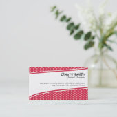 チェリーレッドかピンクのモダンなカード 名刺 (スタンド正面)