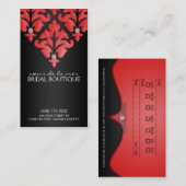 チェリーレッドのダイヤモンドのダマスク織のアポイントメントカード 予約カード (正面/裏面)