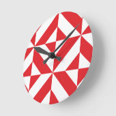 チェリーレッドの幾何学的なDecoの立方体パターン ラウンド壁時計 (傾斜)