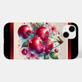 チェリーレッド かわいい チェリー 花柄 ガーリー ピンク Case-Mate iPhoneケース (裏面 (横))