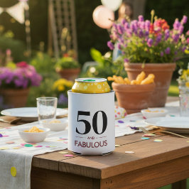 チェリーワイン 50 & すばらしい モダンな50歳の誕生日 缶クーラー
