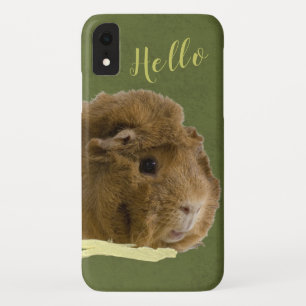 チェリー写真付きHELLOかわいいモルモット iPhone XRケース