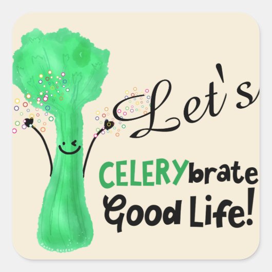 チェリー前向きプン – セロリーブートグッドライフ スクエアシール (正面)