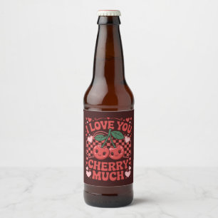チェリー大好きグルービーかわいいフルーツバレンタイン ビールラベル