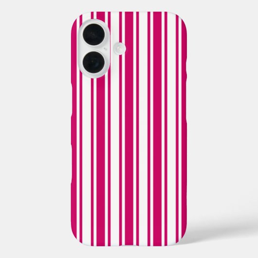 チェリー色と白のキャンディストライプ Case-Mate iPhoneケース (裏面)