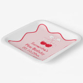 チェリー誕生日パーティー ペーパープレート (傾斜あり)