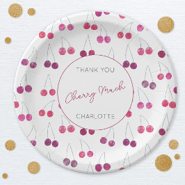 チェリー ウォーターカラー ブライダル シャワー オーダーメイド ペーパープレート