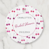 チェリー ウォーターカラー ブライダル シャワー パーソナライズド フェイバータグ (正面)