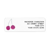 チェリー ウォーターカラー 返送先住所 ラベル (正面)