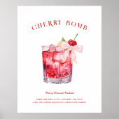 チェリー・オン・トップ | ブライダルシャワーのシグネチャードリンク ポスター (正面)