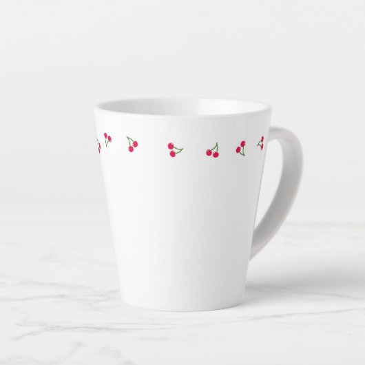 チェリー&ギンガムチェック カフェラテマグ (右アングル)