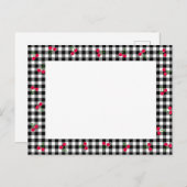 チェリー＆ギンガムチェック（ブラック） ポストカード (正面/裏面)