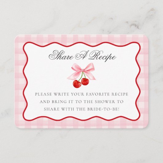 チェリー スウィート ピンク コケッティー ボウ シェア レシピ カード (正面)